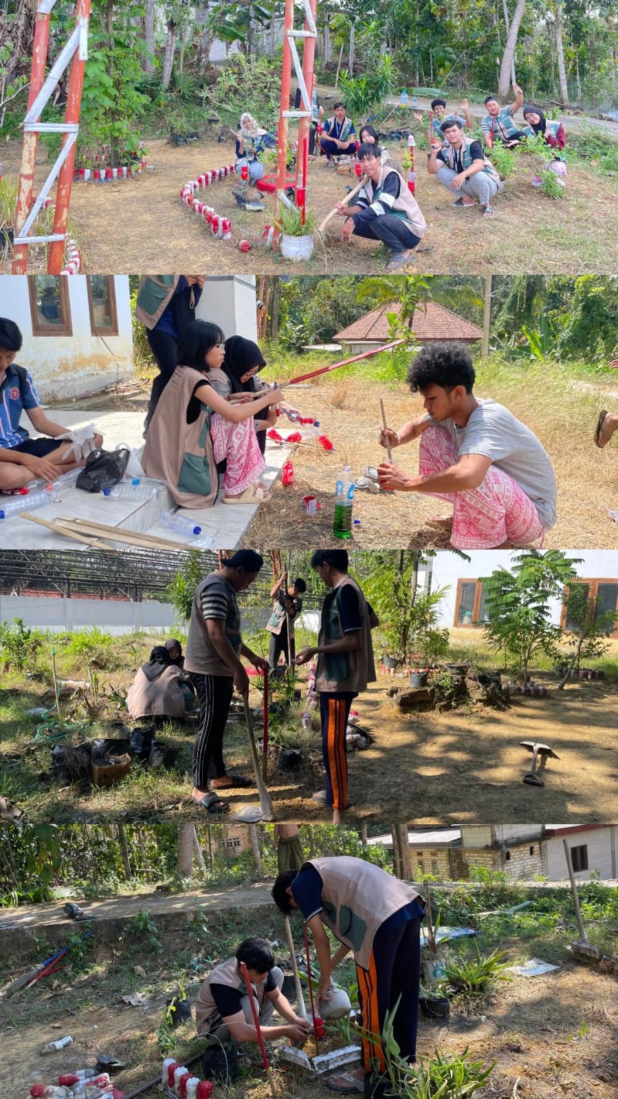 Mahasiswa KKN UTM Kelompok 21 Kenalkan Irigasi Tetes dari Botol Bekas untuk Dukung Budidaya TOGA di Desa Tampojung Pregih