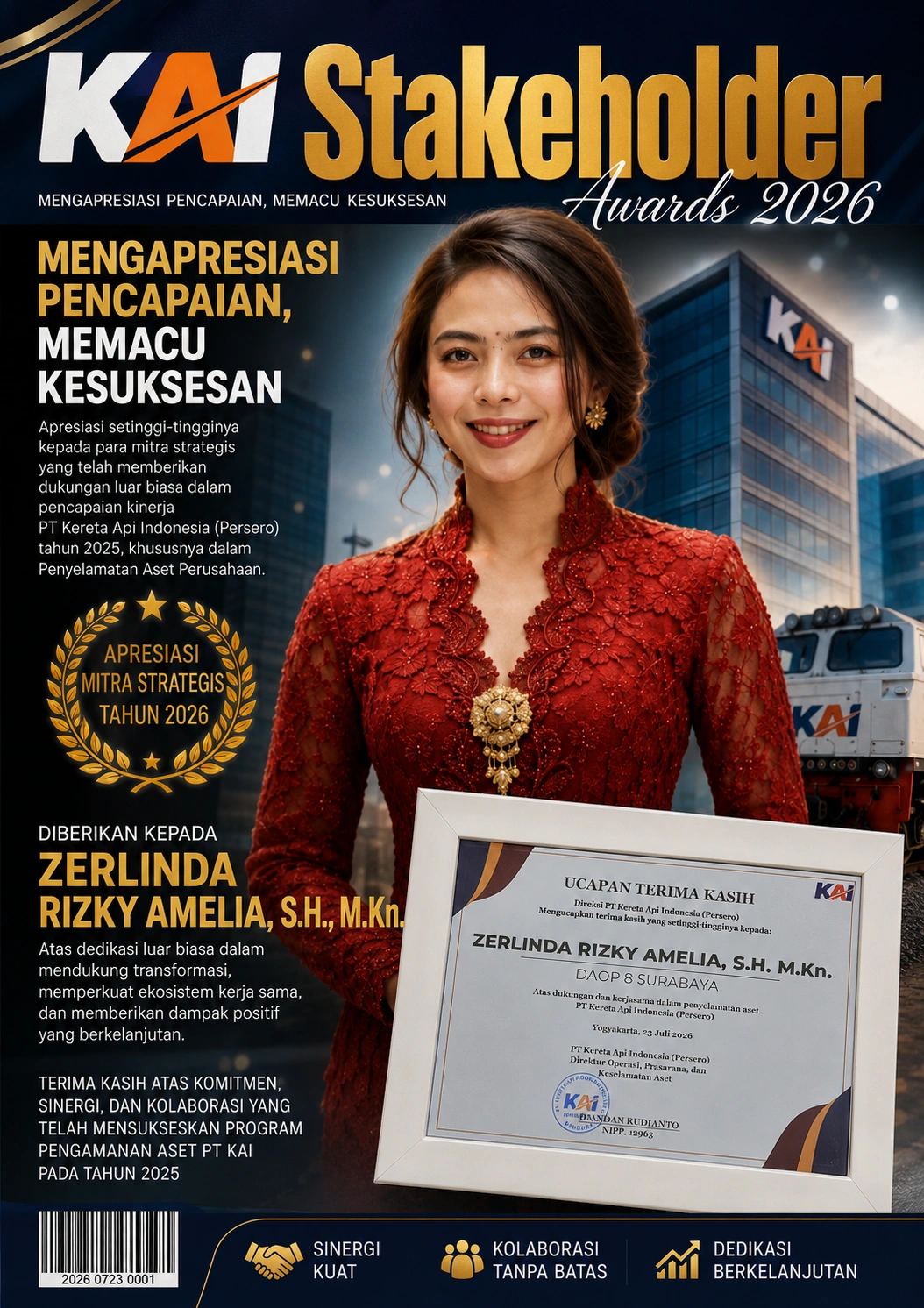 Apresiasi Mitra Strategis, KAI Divisi Land and Building Assets Gelar Stakeholder Awards 2026: Zerlinda Rizky Amelia Raih Penghargaan atas Dedikasi Pengamanan Aset